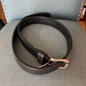 Duluth Trading Men’s Lifetime Leather Silver Buckle Belt